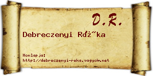 Debreczenyi Réka névjegykártya